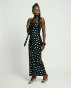 Elegant Polka Dot Maxi Dress