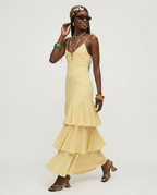 Radiant Tiered V-Neck Midi Dress