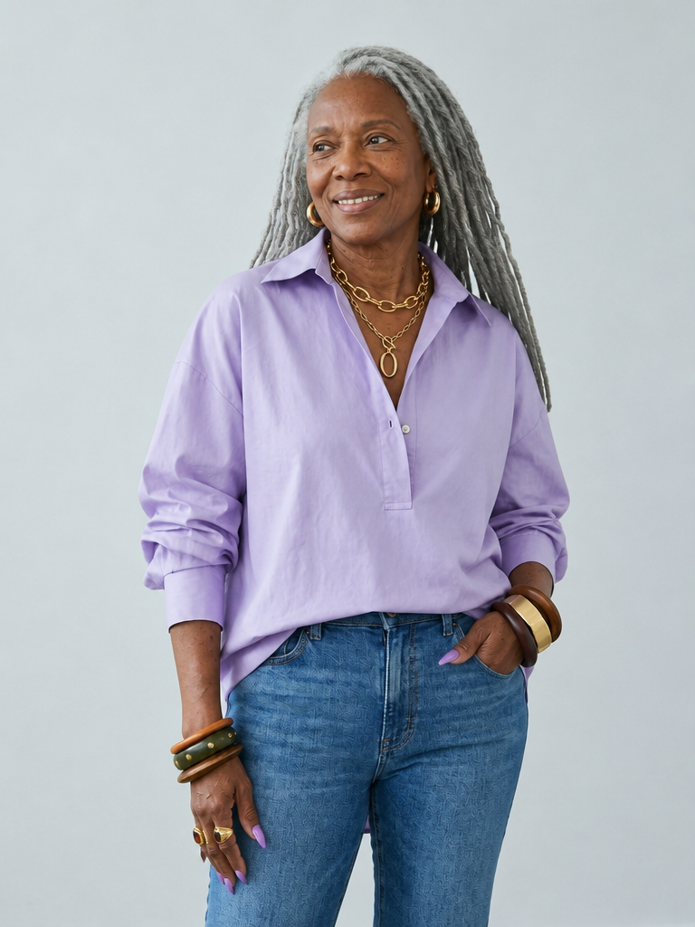 Elegant Loose Button Blouse