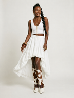 Free Spirit Irregular Hem Midi Skirt