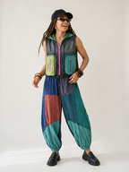 Unique Color Block Denim Set