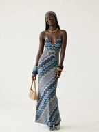 Free Spirit Chevron Knit Maxi Dress