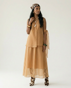 Liberated Sheer V-Neck Two-Piece Set