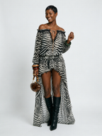 Fierce Zebra Print Maxi Dress