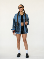 Audacious Patchwork Sequin Denim Jacket
