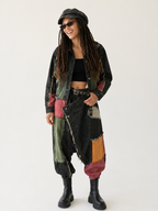 Unique Distressed Patchwork Denim Set