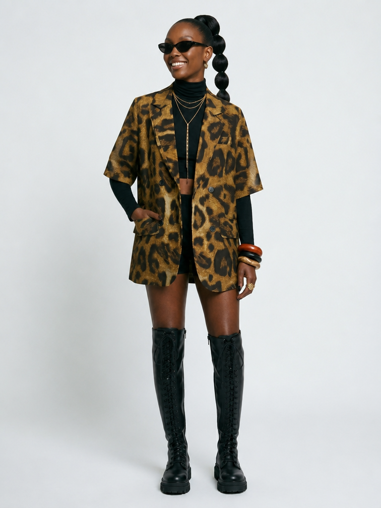 Fierce Leopard Print Blazer