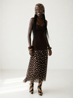 Radiant Polka Dot Pleated Maxi Dress