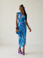 Liberated Tie Dye Ruched Maxi Dress