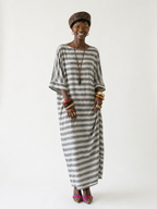 Grounded Striped Linen Maxi Dress
