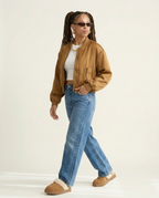 Confident Cropped Bomber Jacket