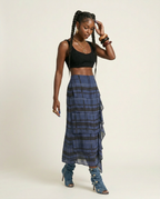 Wanderlust Plaid Layered Maxi Skirt