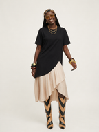 Grounded Cotton Patchwork Maxi Dress