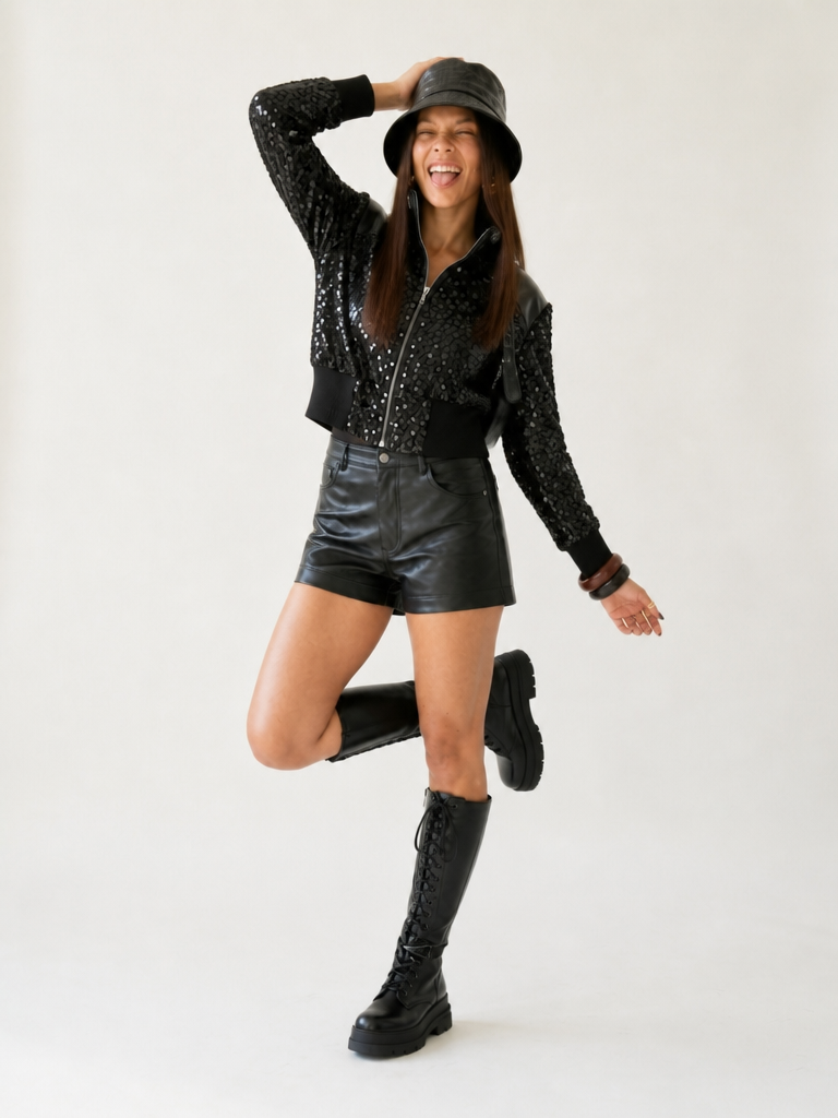 Fierce Sequin Cropped Jacket