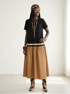 Grounded Patchwork Loose Maxi Dress
