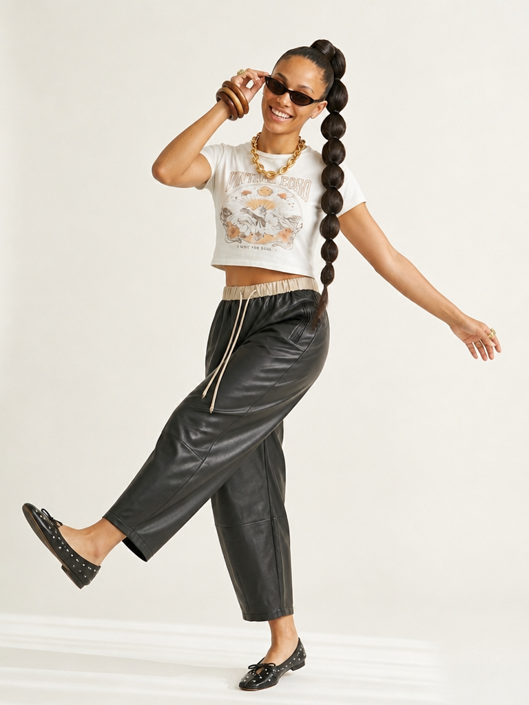 Bold Drawstring Wide Leg Pants