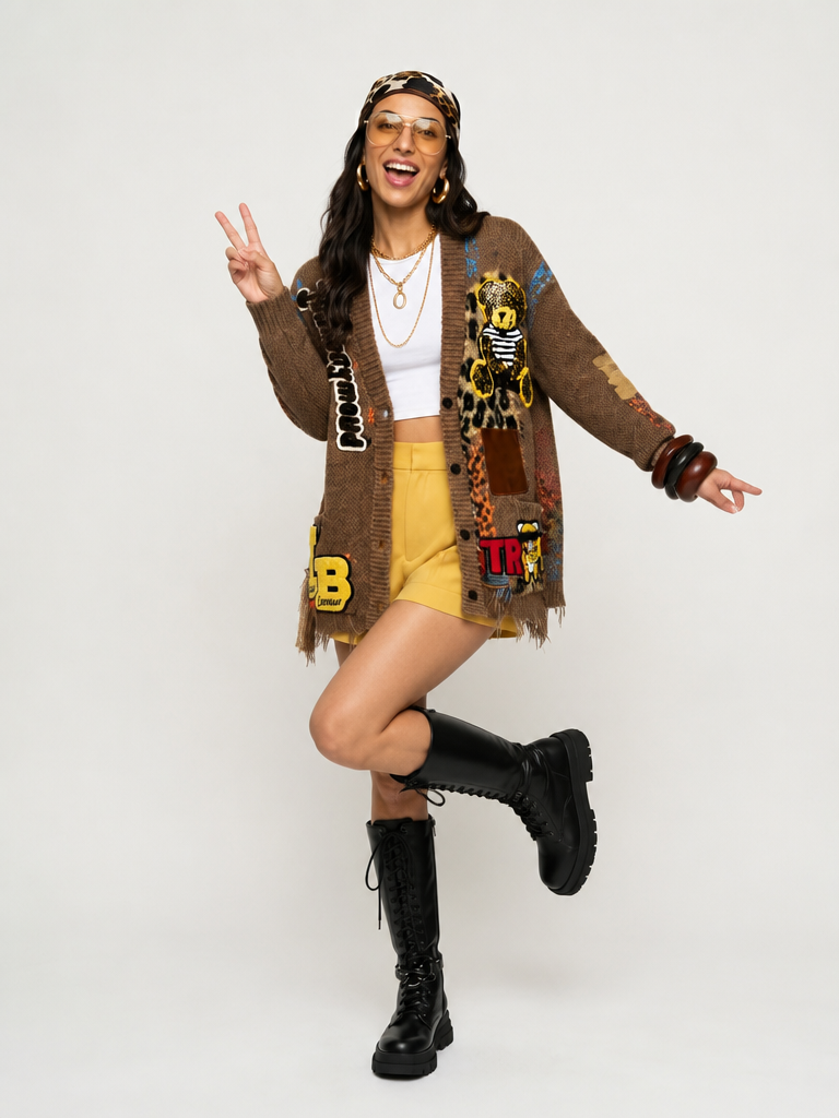 Audacious Patchwork Knit Cardigan