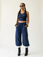 Radiant Rhinestone Wide-Leg Trousers