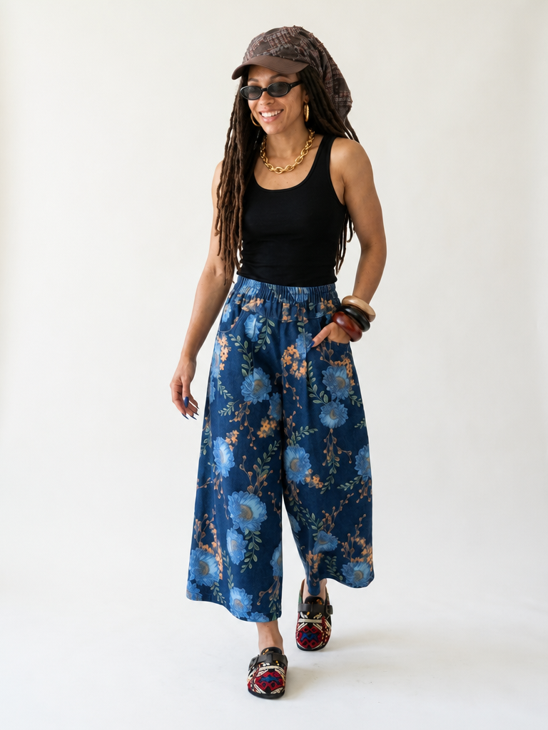 Wanderlust Vintage Floral Wide-Leg Jeans