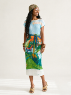 Wild Heart Pleated Print Maxi Dress