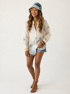 Radiant Embroidered Beaded Blouse