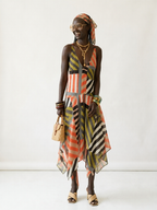 Wild Heart Patchwork Asymmetrical Maxi Dress