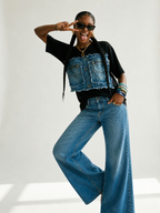 Audacious Patchwork Denim T-Shirt