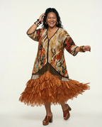 Radiant Pleated Ruffle Maxi Kaftan