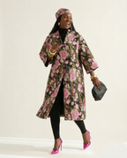 Vibrant Embroidered Floral Trench Coat