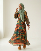 Vibrant Sparkle Printed Kaftan