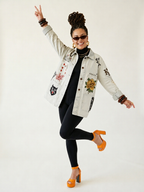 Audacious Floral Embroidered Denim Jacket