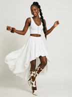 Free Spirit Irregular Hem Midi Skirt