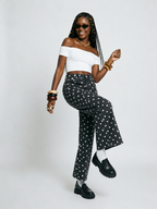 Unique Polka Dot Wide-Leg Jeans
