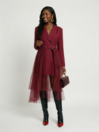 Bold Mesh Midi Blazer
