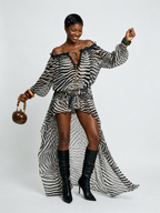 Fierce Zebra Print Maxi Dress