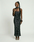 Elegant Polka Dot Maxi Dress