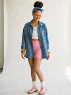 Radiant Sequined Embroidered Denim Jacket