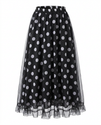 Confident Mesh Polka Dot Skirt