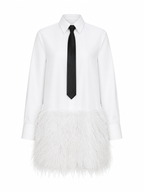 Daring Feather Trim Mini Blouse