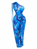 Liberated Tie Dye Ruched Maxi Dress