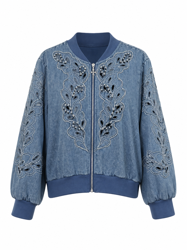 Chosen Embroidered Denim Jacket Hover Image