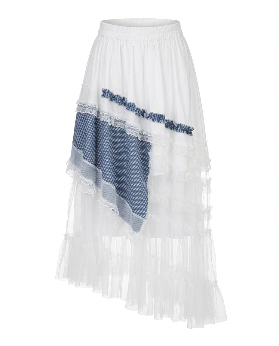 Sovereign Plaid Patchwork Maxi Skirt