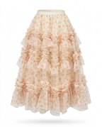 Divine Floral Ruffle Maxi Skirt