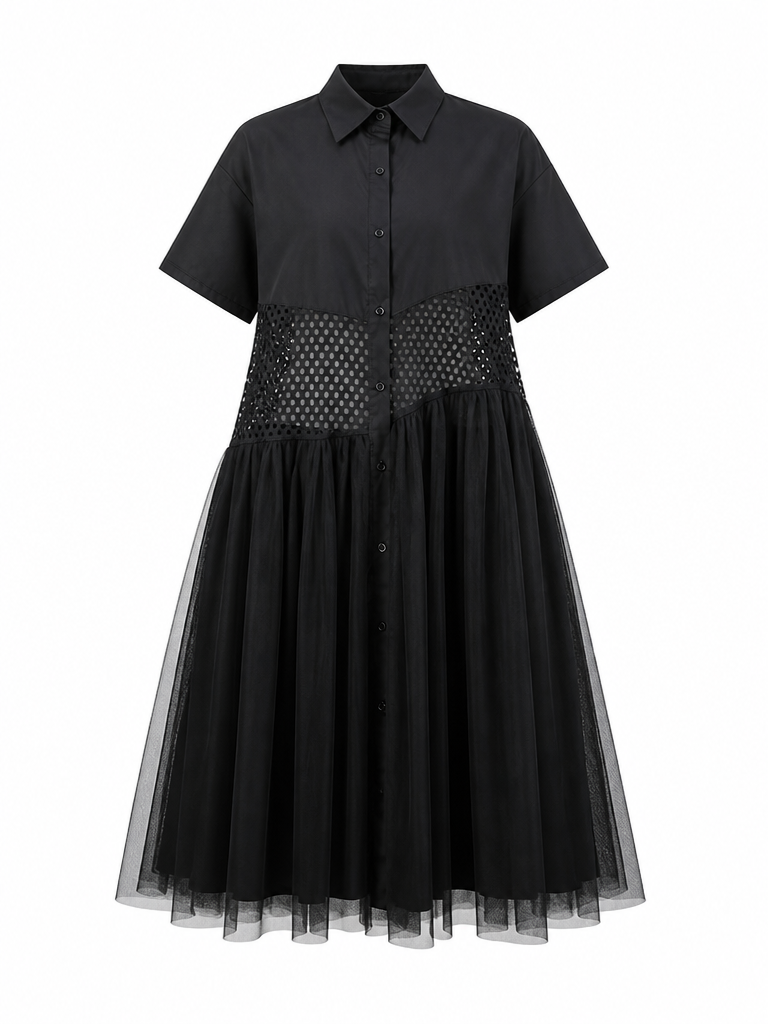 Audacious Mesh Patchwork Maxi Dress