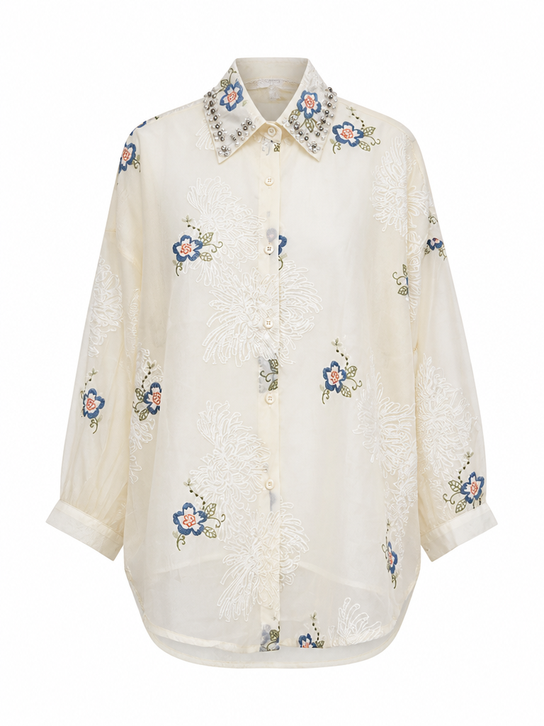 Radiant Embroidered Beaded Blouse