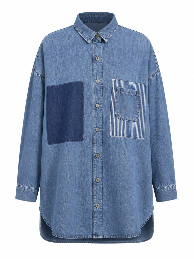 Wanderlust Patchwork Denim Shirt