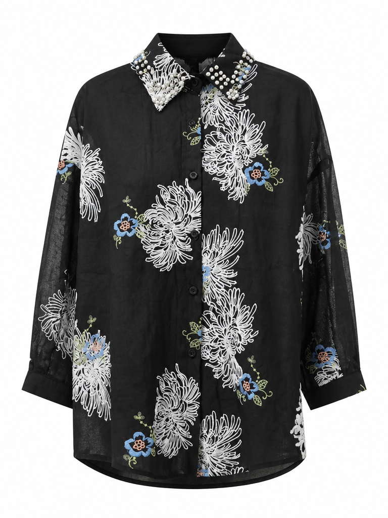 Radiant Embroidered Beaded Blouse