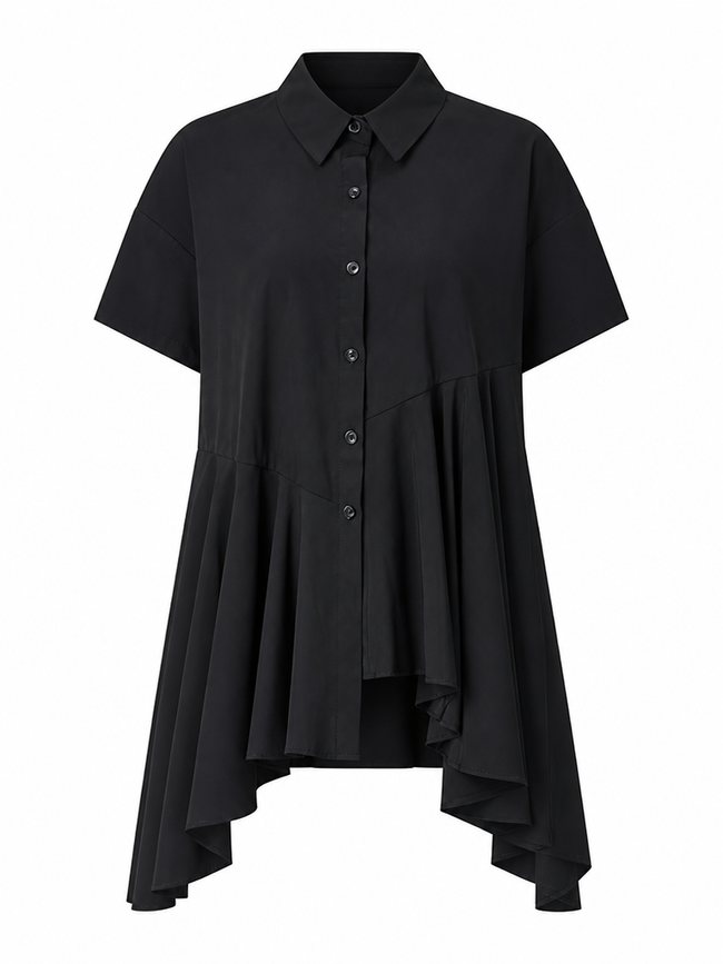 Sovereign Pleated Irregular Hem Blouse Hover Image