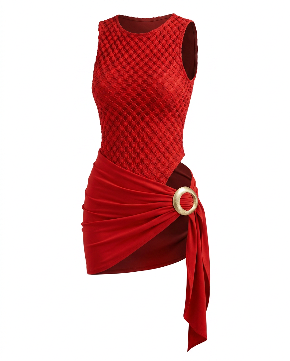 Radiant Knitted Lace-Up One-Piece