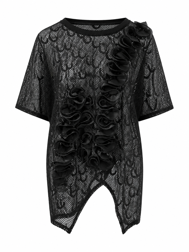 Audacious Flower Mesh T-Shirt